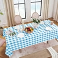 thumbnail image 2 of Gingham Checkered Rectangle Tablecloth - Waterproof Buffalo Plaid Table Cloth Stain Resistant Washable Table Cover for Picnic/Camping/Outdoor - Blue and White, 60 x 120 Inch, 2 of 6