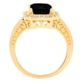 thumbnail image 2 of 2.78 ct Emerald Cut Natural Onyx with Simulated Diamond Halo Accents 18K Yellow Gold Womens Engagement Ring, 2 of 3
