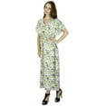 thumbnail image 4 of Bimba Women Long Floral Cotton Kaftan Sleep Maxi Gown Summer Caftan Coverup, 4 of 6