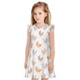 thumbnail image 1 of Balery Funny Chicken Camisón de princesa para niñas, pijama de algodón con mangas abullonadas, suave y bonito.-X-Large, 1 of 6