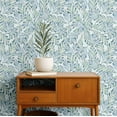 thumbnail image 2 of S4Sassy Peel & Stick Vinyl Wallpaper, Chic Watercolor Leaf Wallpaper Contact Paper Waterproof- Blue,25"x240", Textured Finish, Removable Wall Covering for Home Decor in Bedrooms, Renter Space, 2 of 9