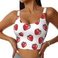 thumbnail image 2 of Uemuo Hand Drawn Strawberry Pattern Women's Sports Bra - High Impact Support, Breathable, and Comfortable Athletic Bra for Running, Yoga, and Workouts, 2 of 9