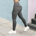 thumbnail image 5 of Womens High Waist Leggings Scrunch Cargo Leggings Butt Lifting Hidden Soft Pants Tummy Control Workout Yoga Pants with Pockets, 5 of 5
