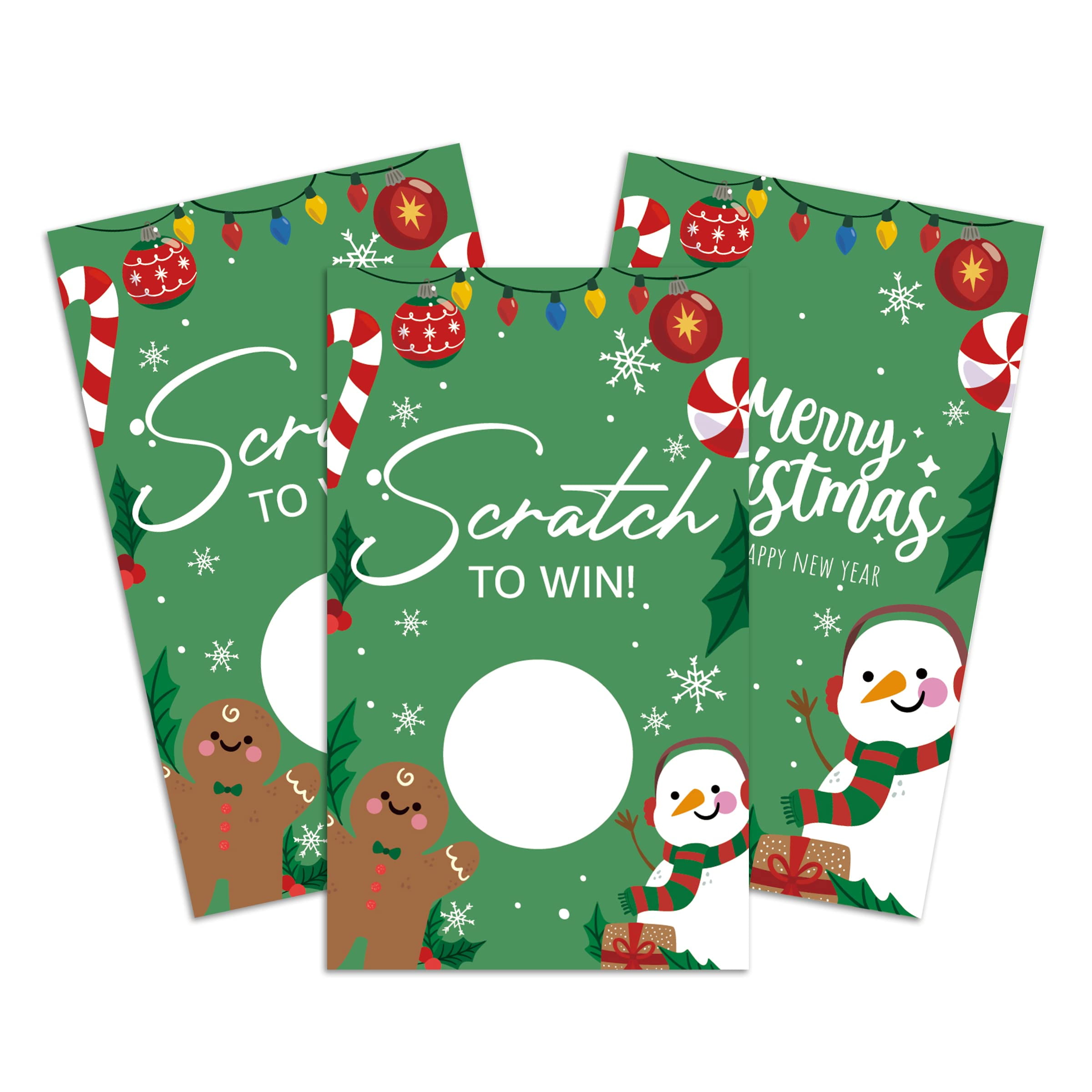 Christmas Scratch Off Cards (50 Pack) Christmas Party Scratch