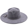 thumbnail image 4 of EliteGoogv Unisex Heart Top Fedora Hat Classic Wide Brim Jazz Hat Suede Dress Hat for Women Men, 4 of 5