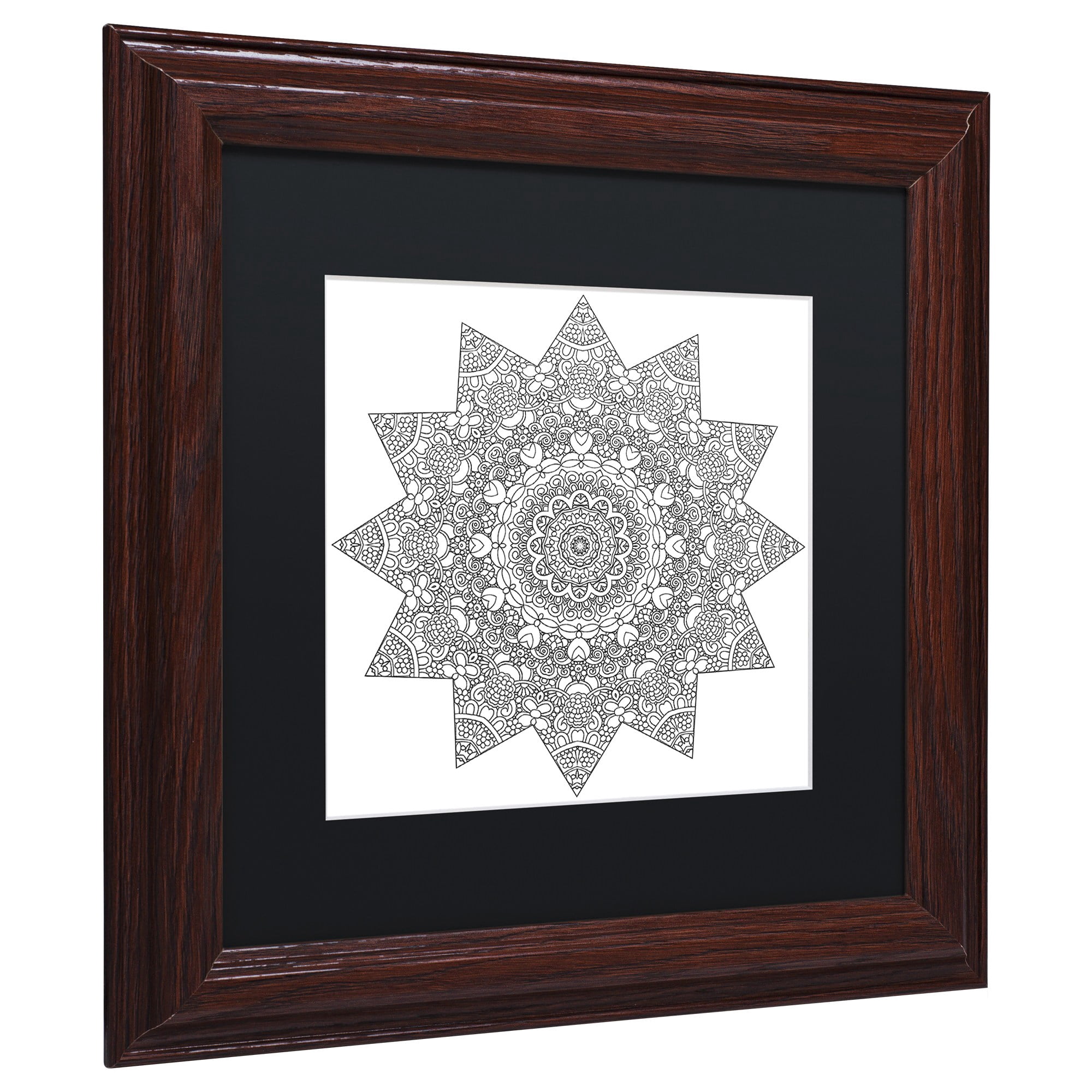 Trademark Fine Art "Sunny Day Mandala" Canvas Art by Kathy G. Ahrens, Black Matte, Wood Frame