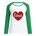 thumbnail image 3 of Hauts pour Femmes Décontractés Nouveau Imprimé Amour Ample Raglan Col Rond Manches Longues Sweat-Shirt Décontracté, 3 of 4