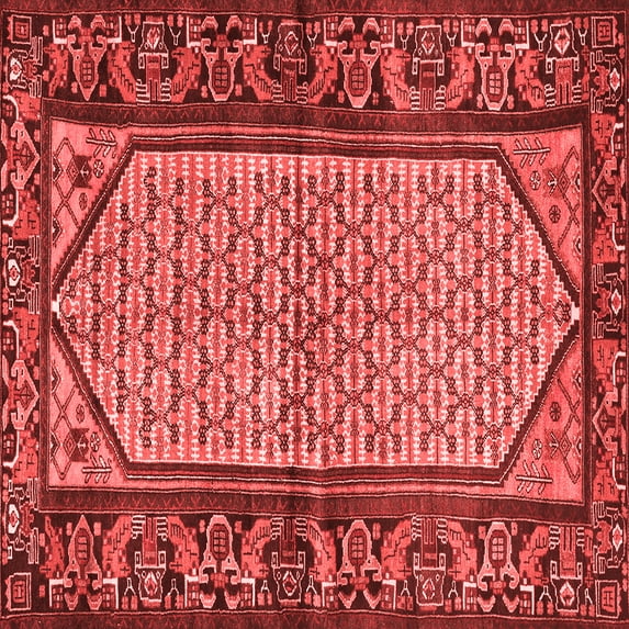 Ahgly Company Indoor Square Persian Red Traditional Area Rugs, 6' Square
