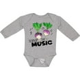 thumbnail image 3 of Inktastic Turnip the Music Partying Vegetables Boys or Girls Long Sleeve Baby Bodysuit, 3 of 5