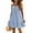 Light Blue-A2, variant on Women's Plus Size Ruffle Hem Cami Mini Dress Spaghetti Strap Swig Flowy Summer Loose Short Dresses Navy L