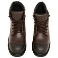 thumbnail image 3 of JuicyTrendz Men’s Leather Ankle Work Boots Steel Toe Cap Lace Up Slip Resistant Shoes Brown 10, 3 of 4