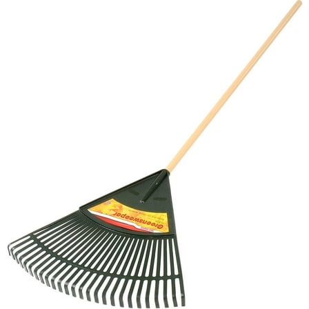 UnionTools 66.75 in. 24 Tine Poly Leaf Rake Wood Handle