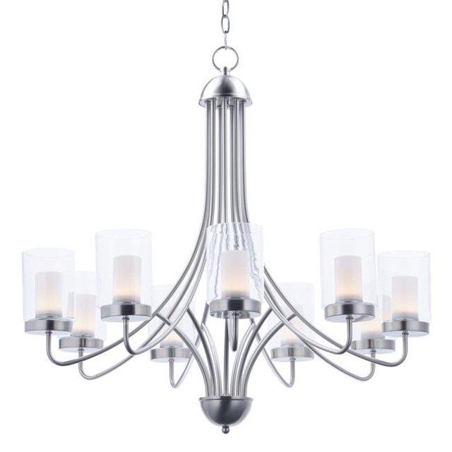 Maxim 30267CLFTSN Mod 9-Light Chandelier, Satin Nickel
