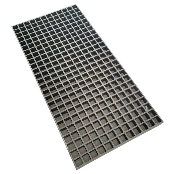 INTSUPERMAI One Piece 3.3ft*1.6ft Fiberglass Reinforced Plastic FRP Grating Walkway Floor Gray