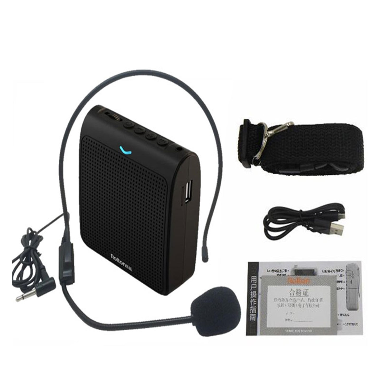 Portable Microphone Loud Speaker Mini Voice Amplifier With USB TF Card FM Radio For Teacher Tour Guide K100 ,Easy to Operate