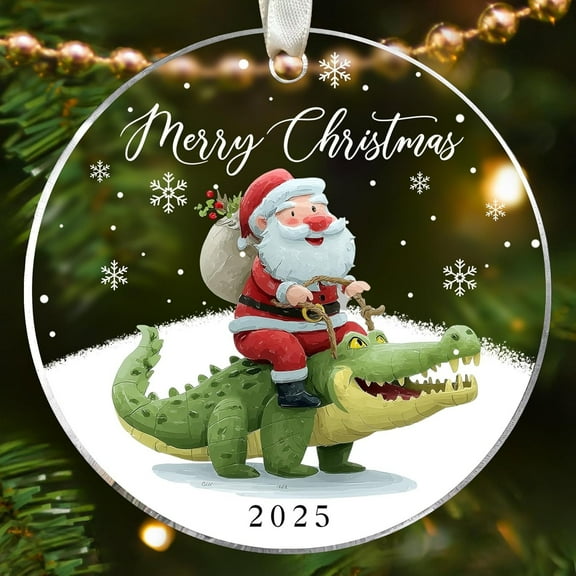 Alligator Acrylic Ornament 2025, Animal Lover Gift, Gator Christmas Tree Decor