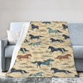 thumbnail image 3 of Horse Blanket Animal Grass Pattern Print Flannel Throw Blankets for Home Couch Bed Sofa Soft Fuzzy Lightweight Decor Gifts for All Season 60x50, 3 of 6