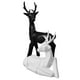 thumbnail image 1 of Figuras De Renos Navideños, 2 Piezas, Escultura De Alce Blanca Y Negra De Cerámica Duradera, Acabado Mate Para La Familia, 1 of 7