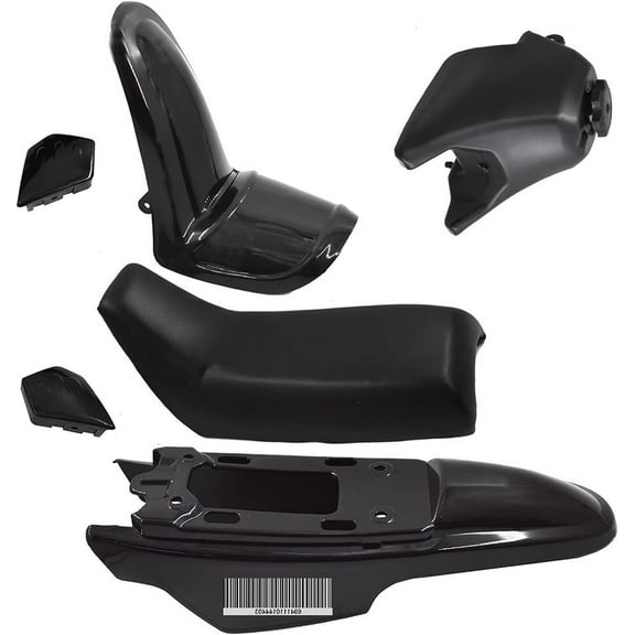 ALL-CARB Black Motorcycle Complete Fender Fairing Plastic Kit Replacement for Yamaha PW50 PY50