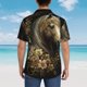 thumbnail image 4 of Fotbe Palatial Gold Pattern Horse Camisa Hawaiana para Hombre Unisex – Camisa Casual de Verano con Botones de Manga Corta de Algodón y Lino,Medium, 4 of 7