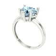 thumbnail image 2 of 2 ctw Solitaire Anniversary Ring for Women | Heart Cut Natural Swiss Blue Topaz | Hyperallergenic Solid 14K White Gold, 2 of 5