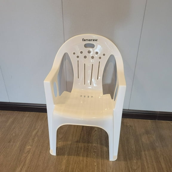farsurase Plastic furniture for gardens White Plastic Garden Chair – Outdoor Patio Furniture for Gardens, Lawns, and Balconies