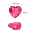 thumbnail image 2 of Uxcell 20Pcs Acrylic Flat Back Rhinestones 30mm/1.2 inch Heart Artificial Gemstone for Crafts Jewelry Making Peach Red, 2 of 7