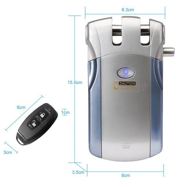 Wf-018 WF-018 Remote Control Lock Security Invisible Keyless Door Entry Intelligent Lock Zinc Alloy Metal with 4 Remote Keys Smart Home Villa Office Access Control