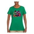 thumbnail image 2 of Colorful Rainbow Pomeranian Dog Animal Lover Womens Graphic T-Shirt, Kelly, X-Large, 2 of 3