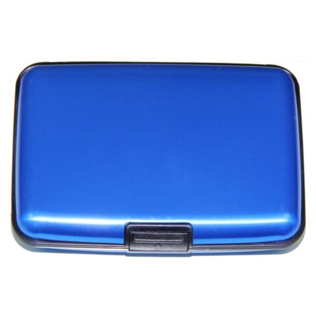 Cartera de aluminio Jobar JB6131 soporte de tarjeta de crédito bloqueo RFID azul