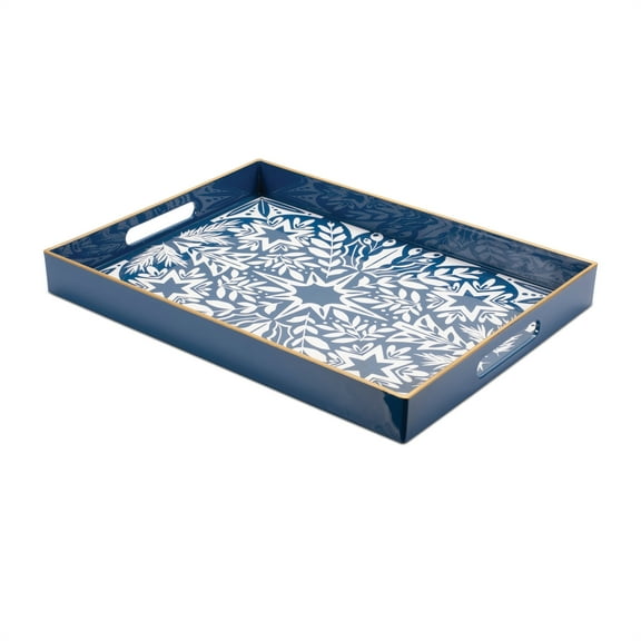 Melrose North Star Rectangular Tray - 14" - Blue and White