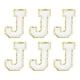 thumbnail image 1 of Parche de letra J de Uxcell, parches de letras de chenilla autoadhesivos, parche bordado para reparación de ropa (blanco, paquete de 6), 1 of 6