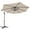 Beige, variant on 10ft Cantilever Umbrella with 24 Solar LED Lights, Outdoor Patio Offset Hanging Umbrella, Aluminum Market Umbrella with Cross Base& Crank Lift, 8 Iron Ribs, Easy Tilt Adjustment, B1695