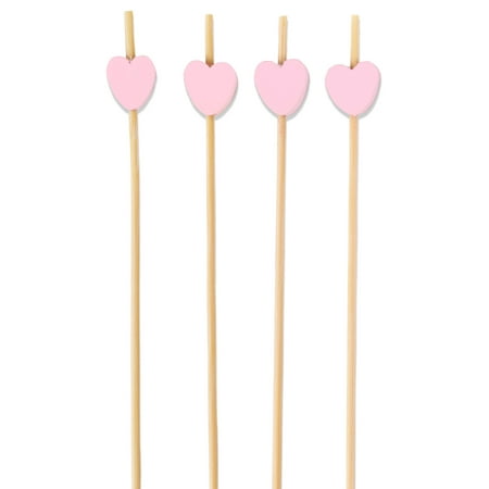 

BambooMN - Decorative Pink Heart Bamboo Food & Drink Picks Skewers - 7.1 (18cm) - 1 000pcs