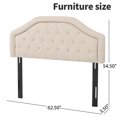 thumbnail image 4 of Boho Full Size Upholstered Headboard with Button Tufting, Adjustable Height for Bedroom Decor, Fabric Padded Headboard, Beige, 4 of 5