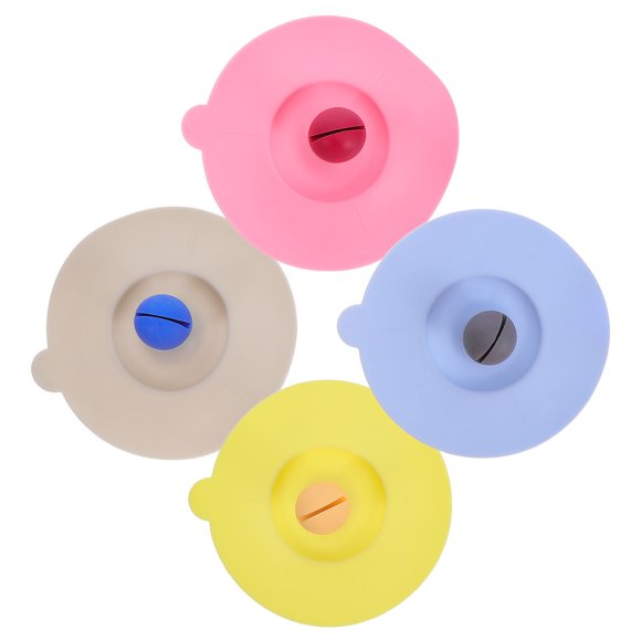 UPOUART 4Ud Tapas De Silicona Reutilizables Para Tazas Con Antipolvo Y Clip Para