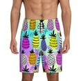 thumbnail image 2 of Rocae Graffiti Pineapples for Men's Soft Sleep Pajama Shorts, Waistband and Pockets, 2 of 9