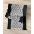 thumbnail image 2 of Fennco Styles Diamond Weave Fringe Cotton Blend Table Runner 14" W x 104" L - Black Geometric Rectangular Table Cover for Boho Décor, Dining Table, Banquets, Family Gatherings, 2 of 7