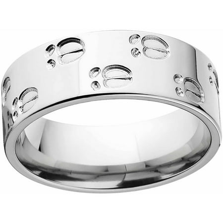 Men's Elk Track 8mm Stainless Steel Wedding Band with Comfort Fit Design