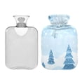 thumbnail image 2 of 2L Hot Water Bottle with Soft Velvet Cover PVC Hot Water Bag for Pain Relief Long-Lasting Warmth Winter Snow Scene with Trees, 2 of 8