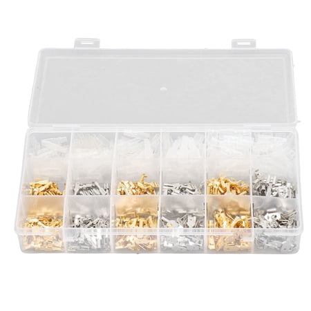 Riousery 540Pcs Male Female Wire Spade Connector Crimp Terminal Block with Sleeve 2.8 4.8 6.3mm / 0.11 0.19 0.25 inches