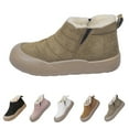 thumbnail image 2 of XIMIN Womens Winter Snow Boots Ankle Boots Warm Plush Lined Booties Slip On Walking Hiking Cotton Shoes Platform Sneakers Outdoor Non-Slip Fleece Short Boot, 2 of 6