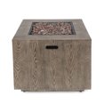 thumbnail image 6 of GDF Studio Jasmine Outdoor 50,000 BTU Square Fire Pit, Brown Wood Pattern, 6 of 12
