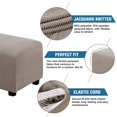 thumbnail image 2 of H.VERSAILTEX 1-Piece Jacquard Spandex Ottoman Stretch Slipcover, Taupe, 2 of 7