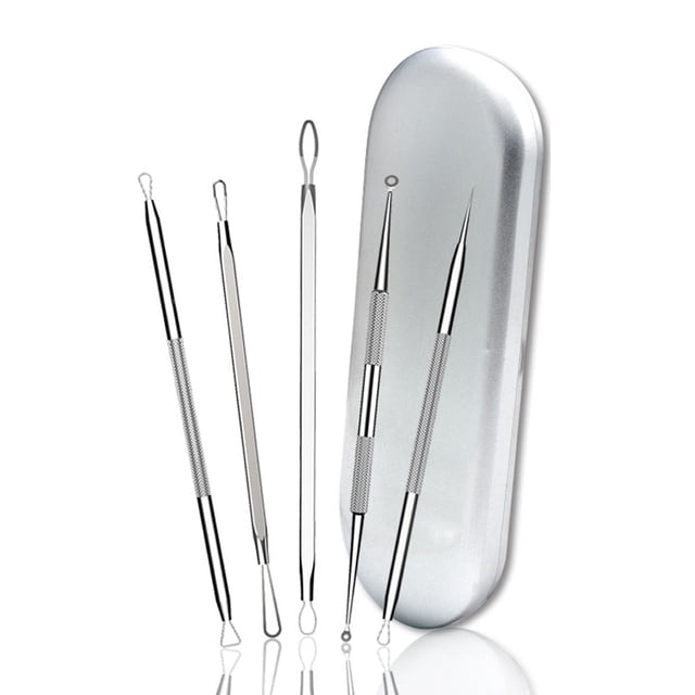 Kit de herramientas para quitar espinillas y espinillas, herramienta de extracción de comedón y espinillas de acero inoxidable
