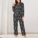 thumbnail image 2 of Balery Daisies Flowers Conjunto de Pijama con Estampado para Mujer, Conjunto de Dos Piezas con Manga Larga, Ropa de Dormir Suave con Bolsillos, Pijamas Cómodos-XX-Large, 2 of 7