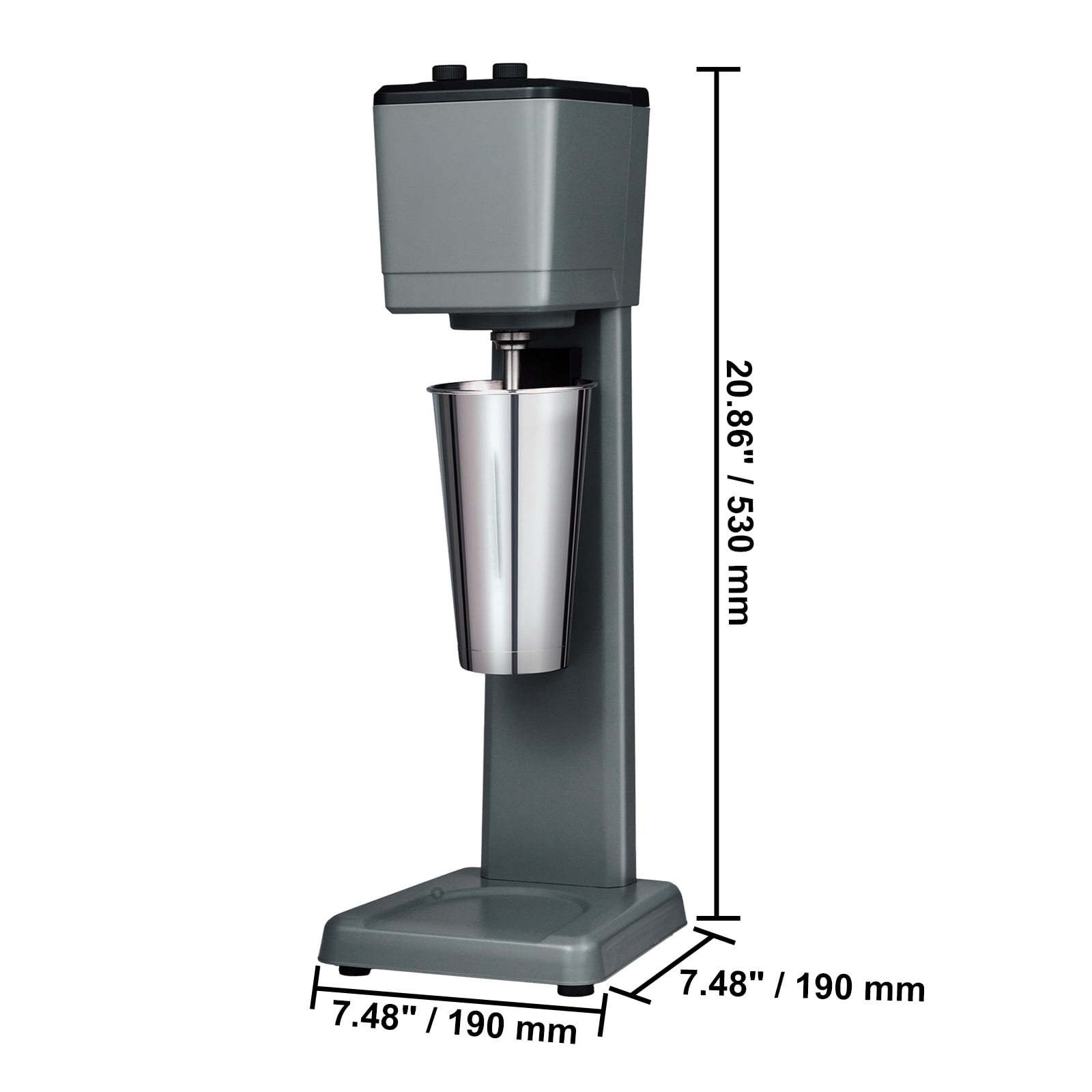 VEVOR Commercial Milkshake Machine, 375W Single Head Milkshake Maker Mixer, 3-Speed Drink Blender Machine, Comes with 820ml Stainless Steel Cup