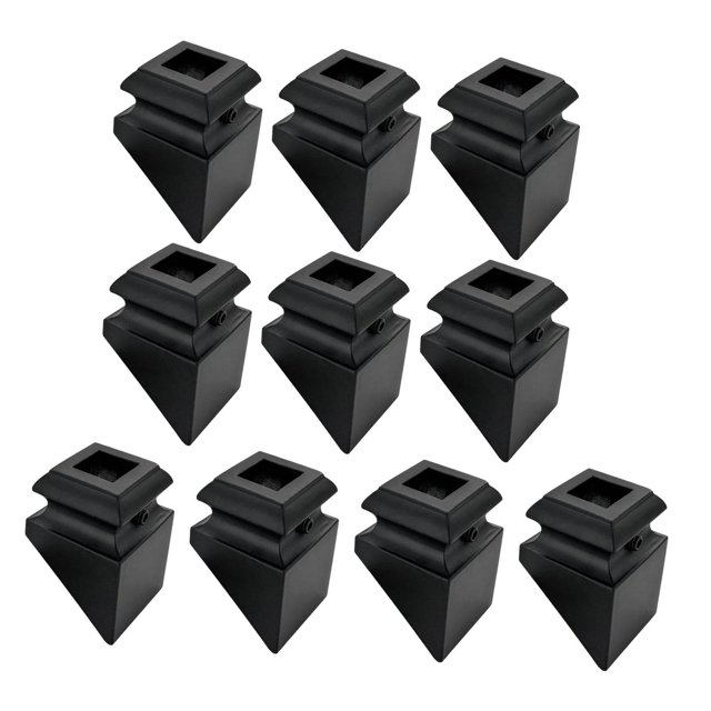10 piezas de zapatas de balaustre de hierro, zapatas inclinadas de balaustre, herrajes de escalera de aleación de aluminio para balaustres cuadrados