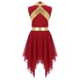 thumbnail image 1 of TiaoBug Robe de Danse Métallique pour Filles, Tunique d'Église, Robe de Culte, Tenue de Danse Bourgogne 12, 1 of 7