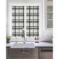 thumbnail image 2 of Window Privacy Film, Sage Green Black Grey Plaid UV Sun Blocking Window Tint Film Heat Control One Way Blackout Window Film, Simple Check Stripes Lines Country Non Adhesive Static Cling 17.7x39.3 In, 2 of 7